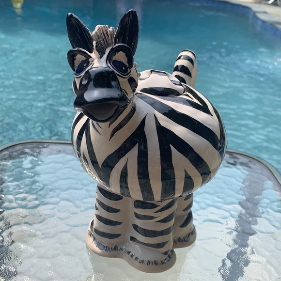 New Blue Sky Clayworks Zebra Teapot - Picture 2 of 15